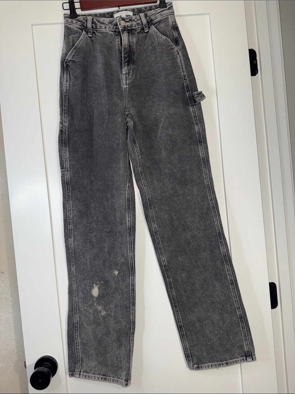 PacSun Women’s  Washed Black Relaxed Carpenter utility cargo jeans Sz 25